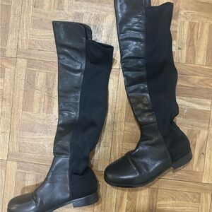 Stuart Weitzman Black Leather Knee-High Women's Boots